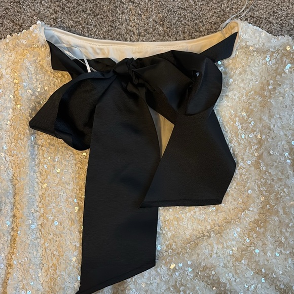 H&M White Sequined Tie Back Dress - Picture 6 of 6